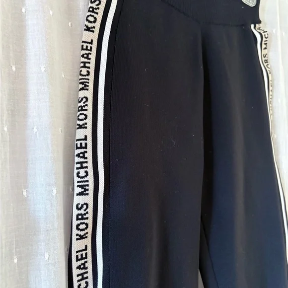 Michael Kors Black Track Pants with Logo Trim - Picture 3 of 4
